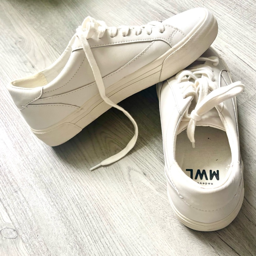 Madewell White Women's Low-Top Leather Sneakers Size7 - Picture 7 of 11